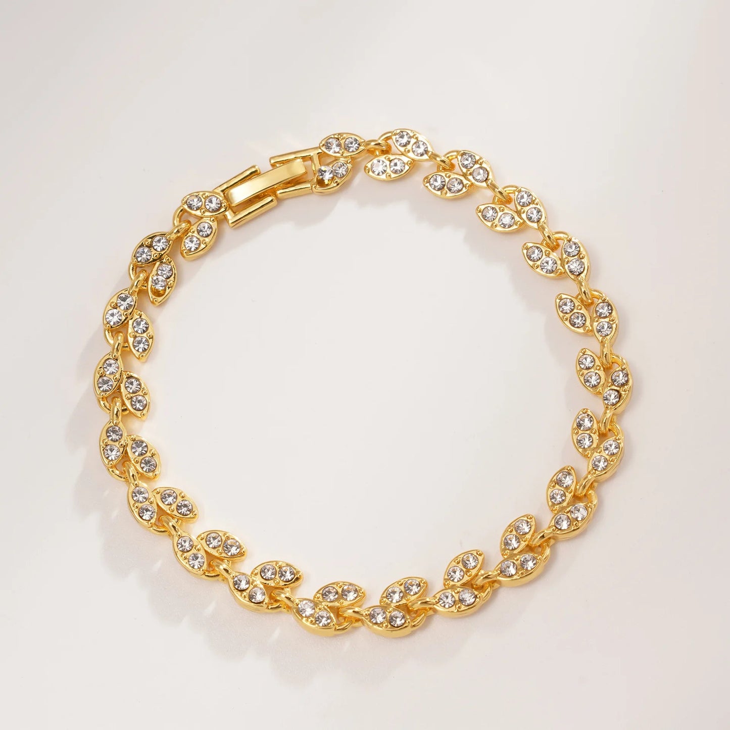 Bracelet Femme Luxe En Cristal Romain Chaîne En Forme De Cœur - Bijoux De Lune