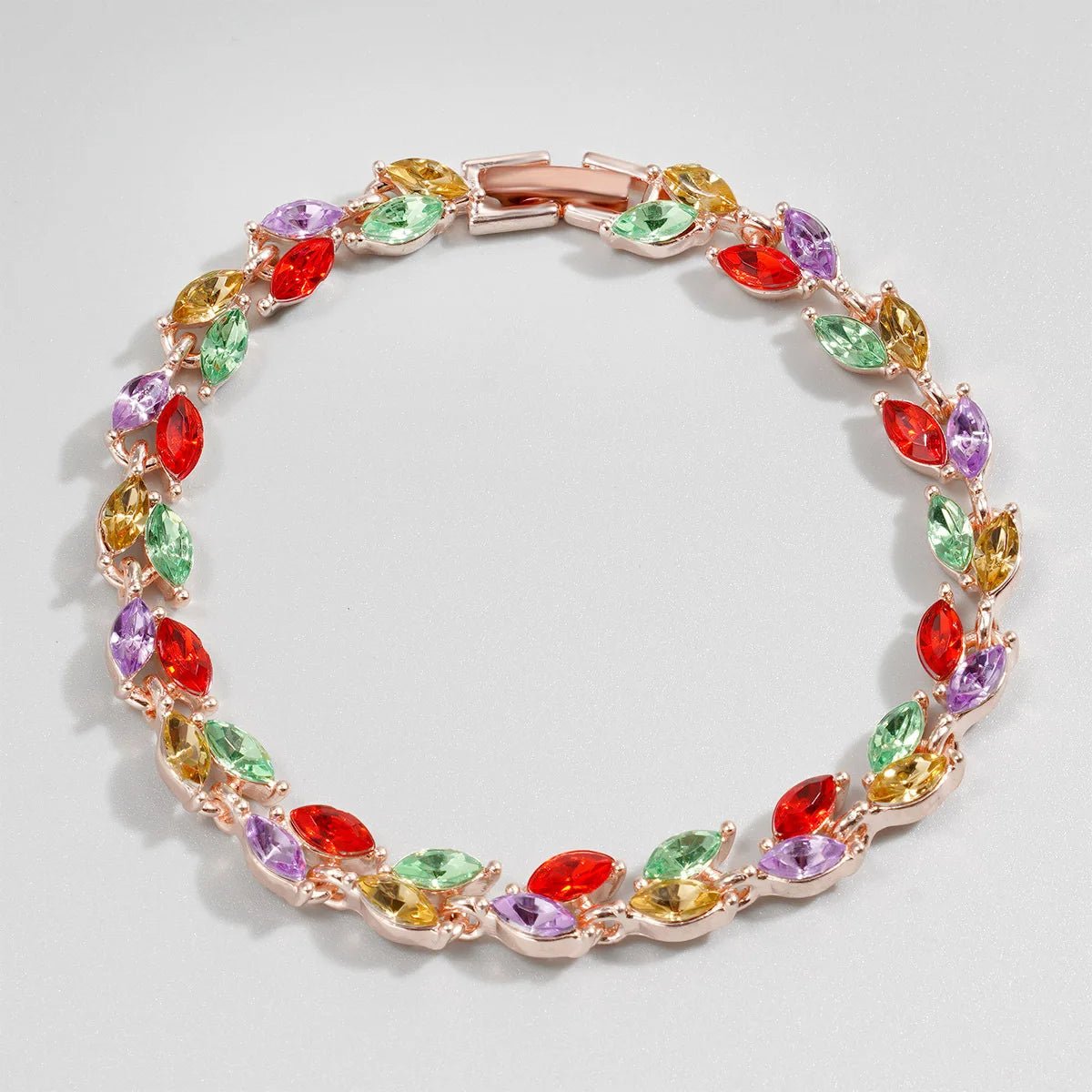 Bracelet Femme Luxe En Cristal Romain Chaîne En Forme De Cœur - Bijoux De Lune