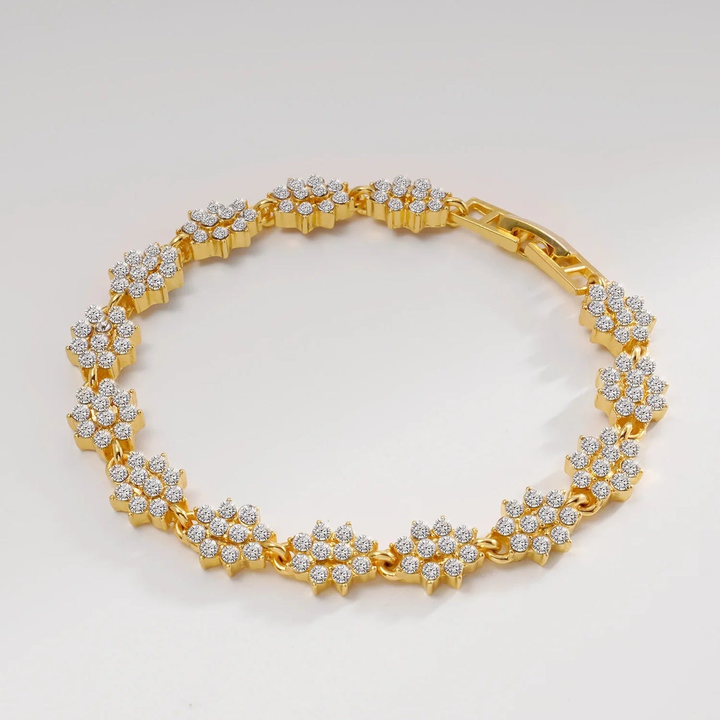 Bracelet Femme Luxe En Cristal Romain Chaîne En Forme De Cœur - Bijoux De Lune