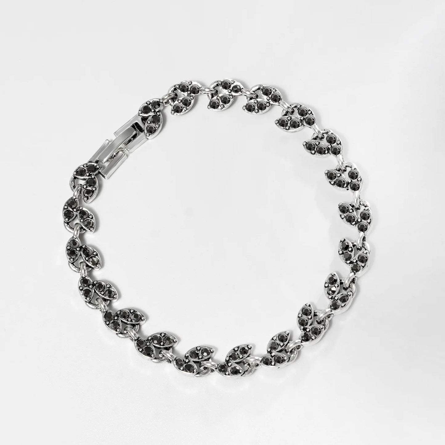 Bracelet Femme Luxe En Cristal Romain Chaîne En Forme De Cœur - Bijoux De Lune