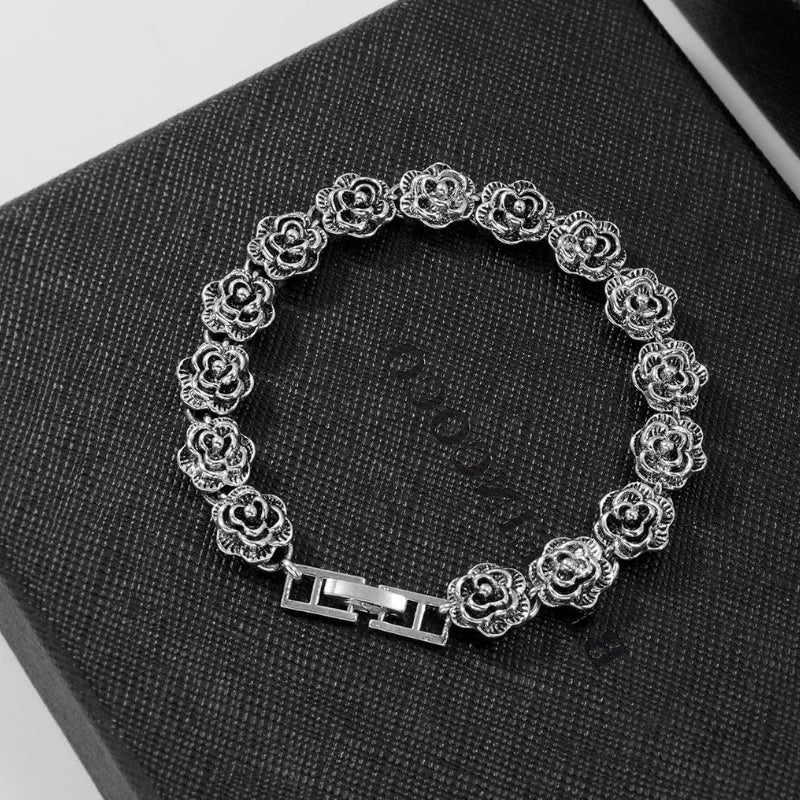 Bracelet Femme Luxe En Cristal Romain Chaîne En Forme De Cœur - Bijoux De Lune
