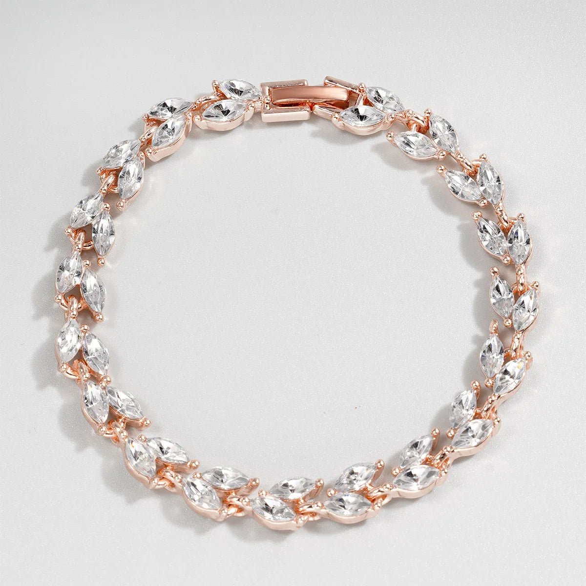 Bracelet Femme Luxe En Cristal Romain Chaîne En Forme De Cœur - Bijoux De Lune