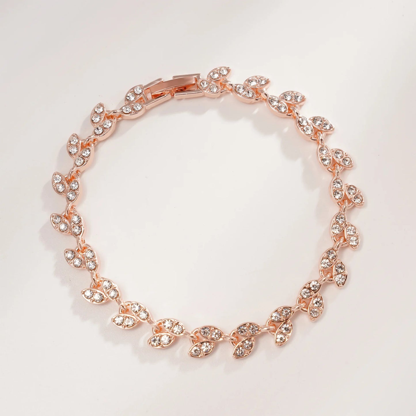 Bracelet Femme Luxe En Cristal Romain Chaîne En Forme De Cœur - Bijoux De Lune