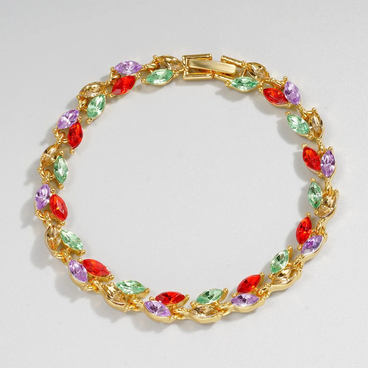 Bracelet Femme Luxe En Cristal Romain Chaîne En Forme De Cœur - Bijoux De Lune
