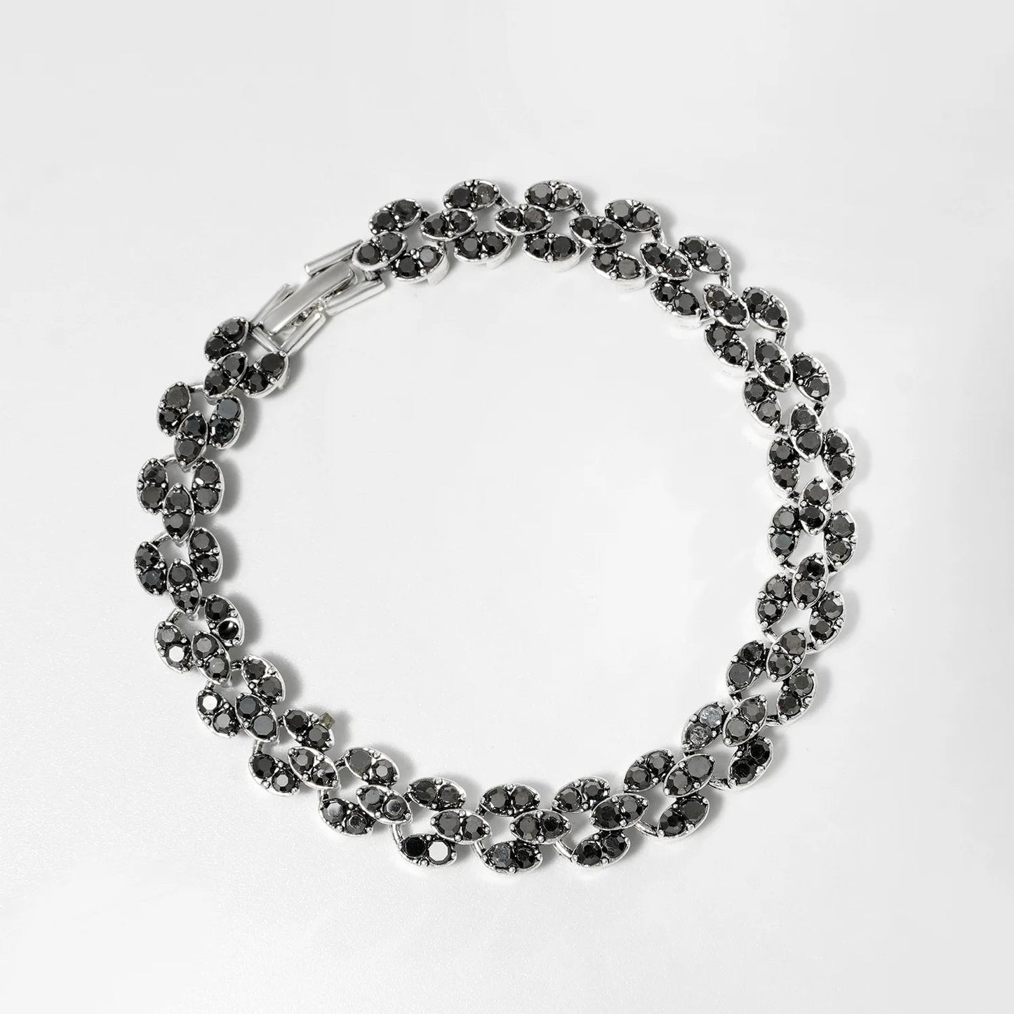 Bracelet Femme Luxe En Cristal Romain Chaîne En Forme De Cœur - Bijoux De Lune