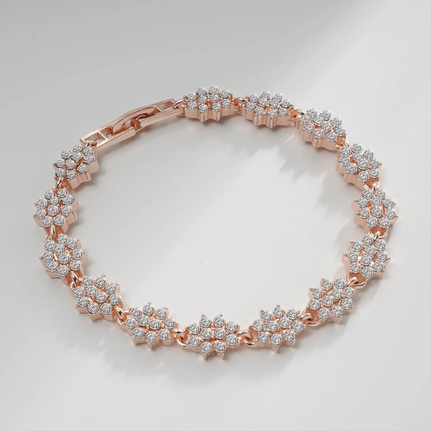 Bracelet Femme Luxe En Cristal Romain Chaîne En Forme De Cœur - Bijoux De Lune