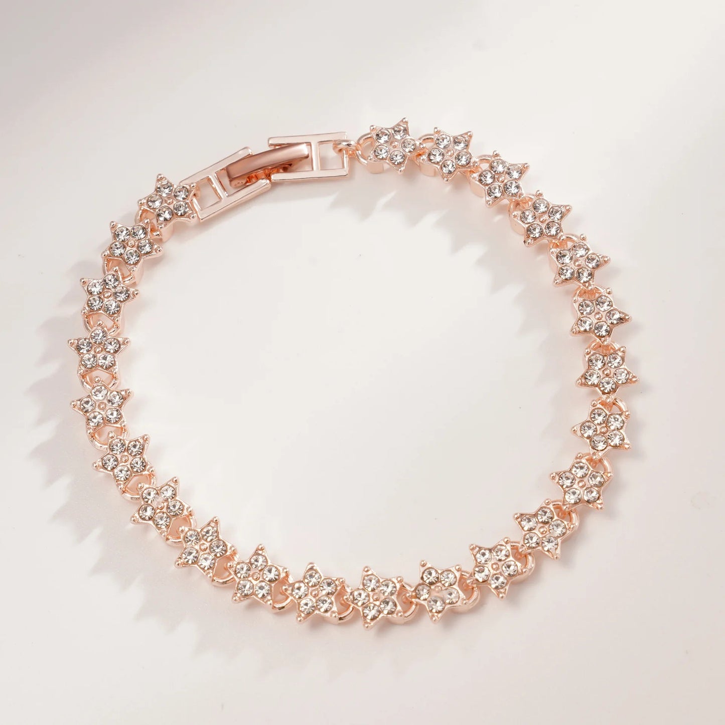Bracelet Femme Luxe En Cristal Romain Chaîne En Forme De Cœur - Bijoux De Lune