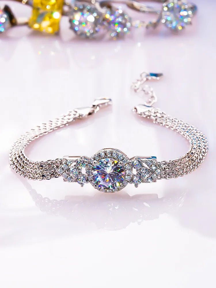 Bracelet Femme Luxe Moissanite Diamant 925 Sterling Argent - Bijoux De Lune