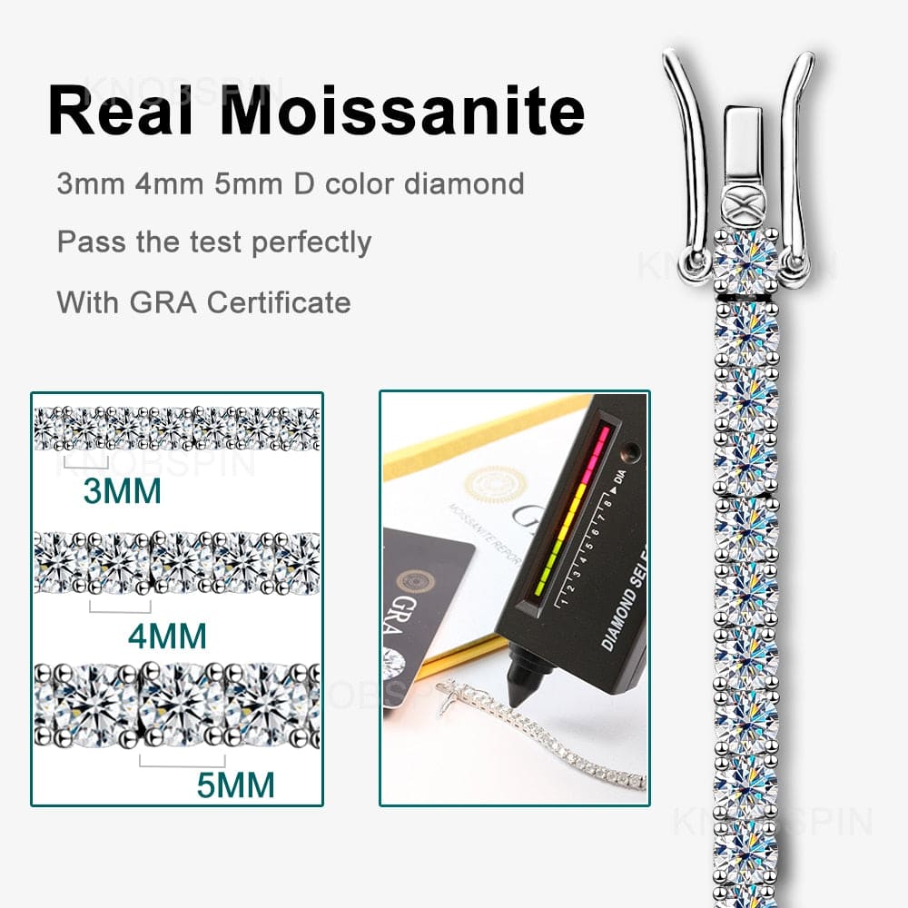 Bracelet Femme Luxe Moissanite Pierre Argent - Bijoux De Lune