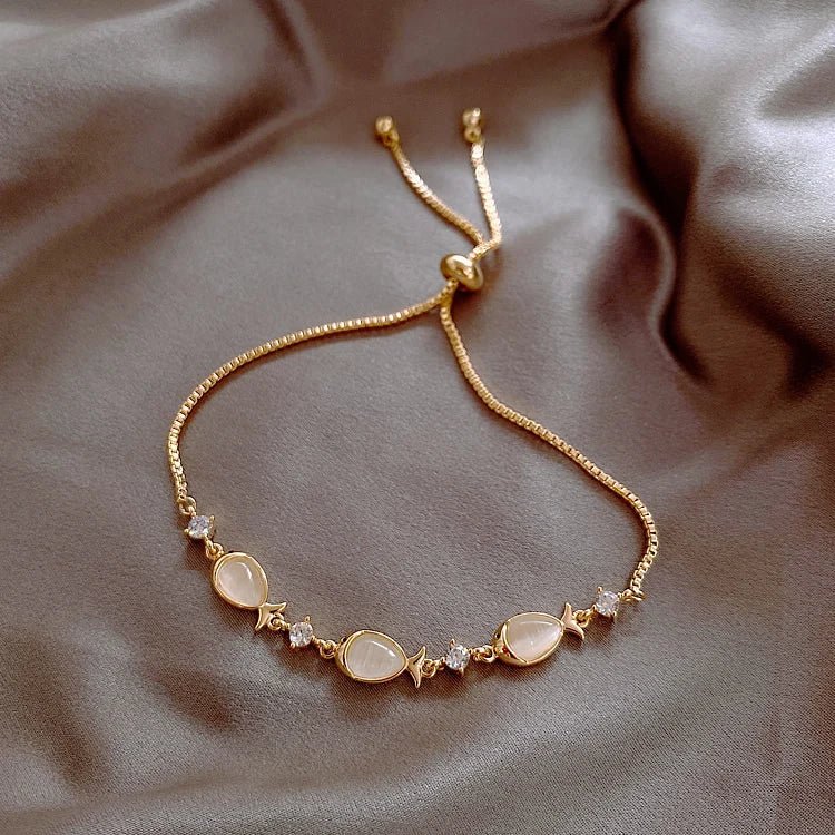 Bracelet Femme Luxe Plaqué or 14K Elégant Ajustable - Bijoux De Lune