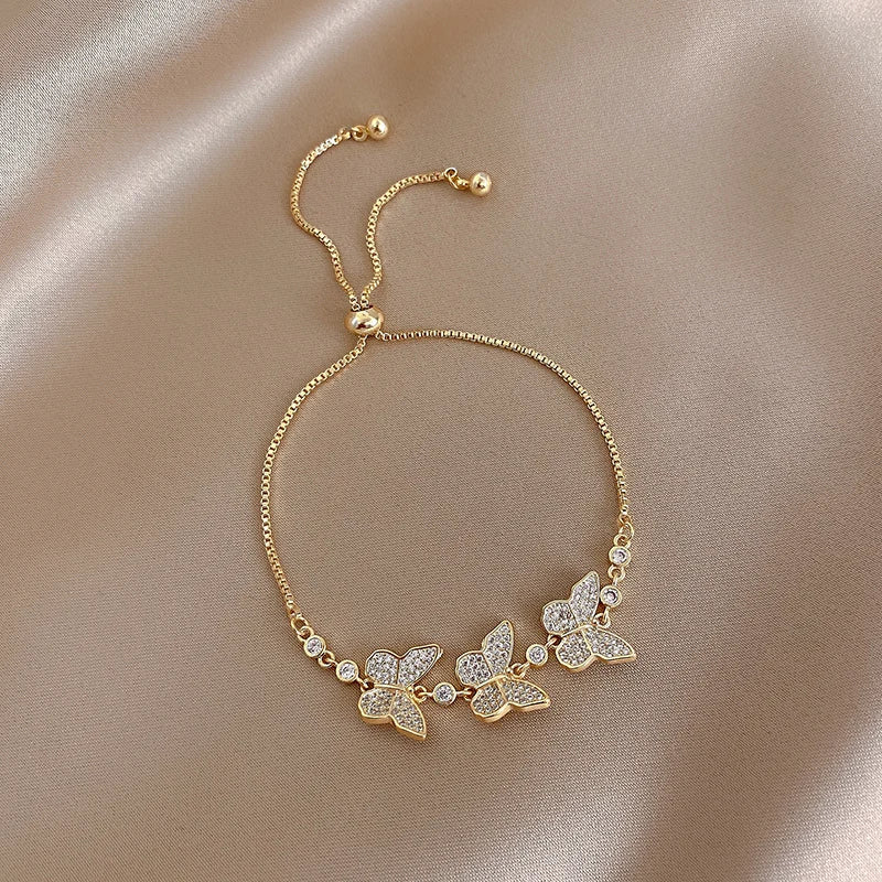 Bracelet Femme Luxe Plaqué or 14K Elégant Ajustable - Bijoux De Lune