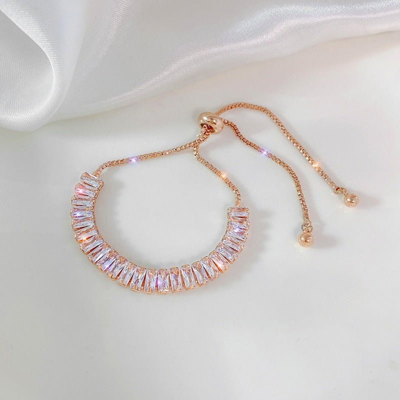Bracelet Femme Luxe Réglable En Zircon De élégant Et Brillant - Bijoux De Lune