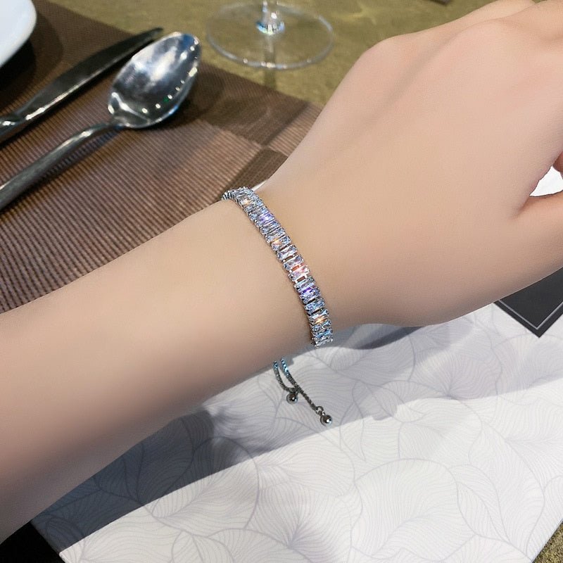 Bracelet Femme Luxe Réglable En Zircon De élégant Et Brillant - Bijoux De Lune