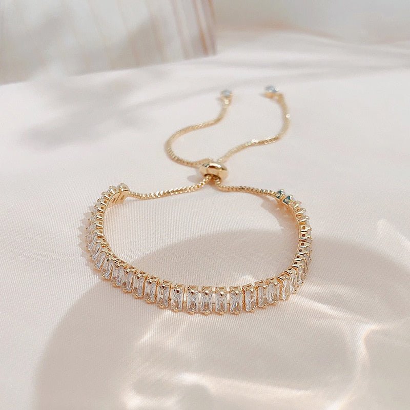 Bracelet Femme Luxe Réglable En Zircon De élégant Et Brillant - Bijoux De Lune