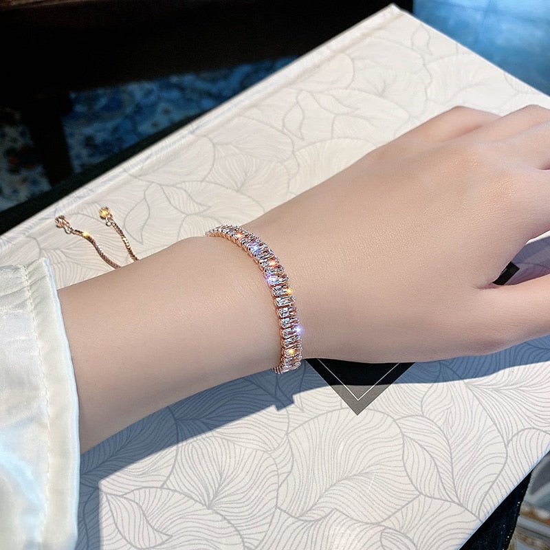 Bracelet Femme Luxe Réglable En Zircon De élégant Et Brillant - Bijoux De Lune