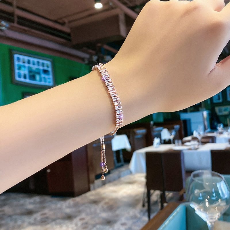 Bracelet Femme Luxe Réglable En Zircon De élégant Et Brillant - Bijoux De Lune