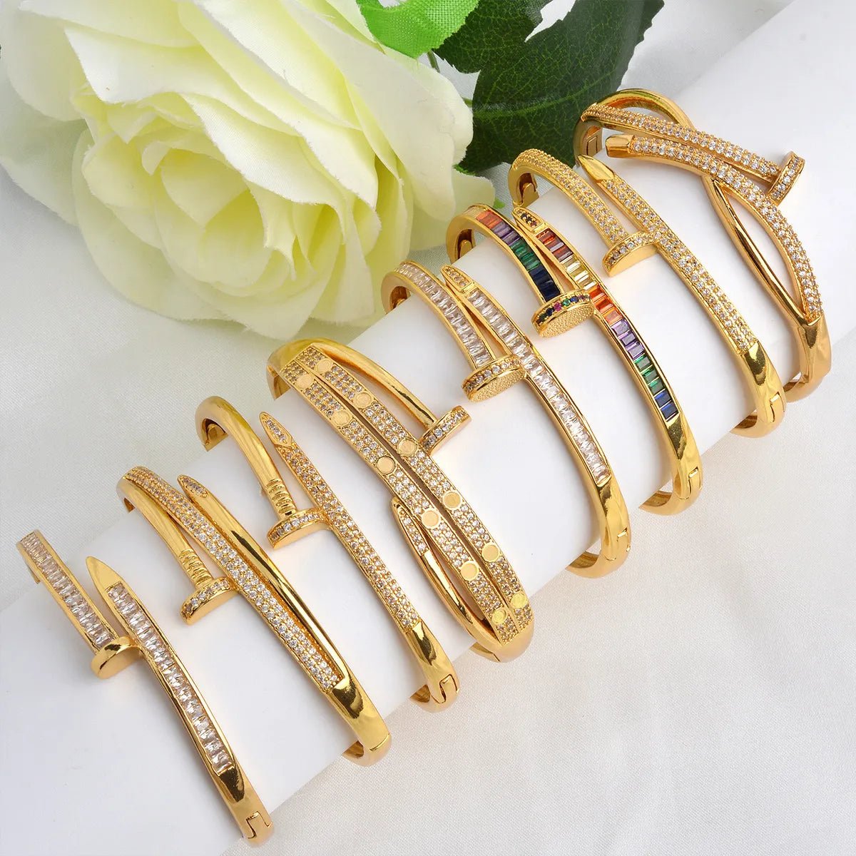 Bracelet femme Luxe Unique Double Cristal Tête Croisée pour Femmes en Zircon - Bijoux De Lune