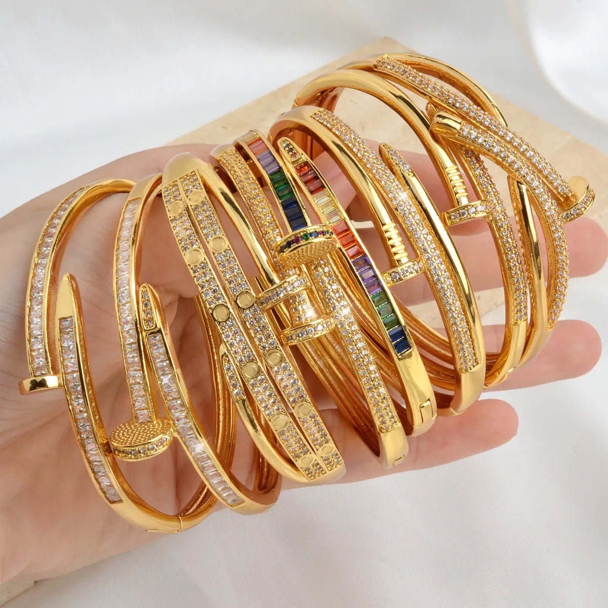 Bracelet femme Luxe Unique Double Cristal Tête Croisée pour Femmes en Zircon - Bijoux De Lune