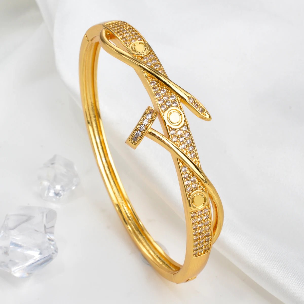 Bracelet femme Luxe Unique Double Cristal Tête Croisée pour Femmes en Zircon - Bijoux De Lune