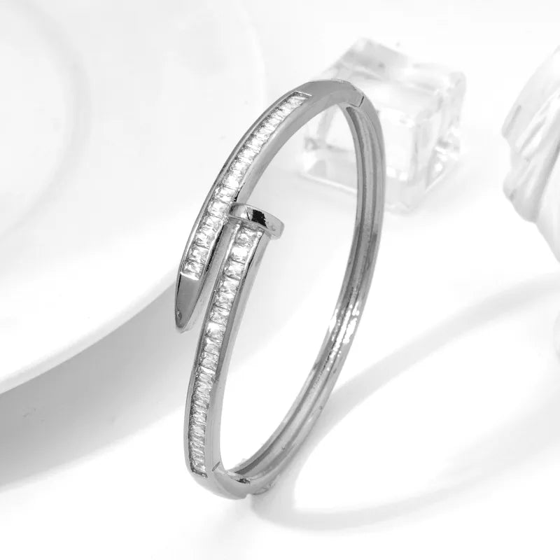 Bracelet femme Luxe Unique Double Cristal Tête Croisée pour Femmes en Zircon - Bijoux De Lune