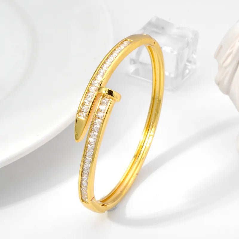 Bracelet femme Luxe Unique Double Cristal Tête Croisée pour Femmes en Zircon - Bijoux De Lune