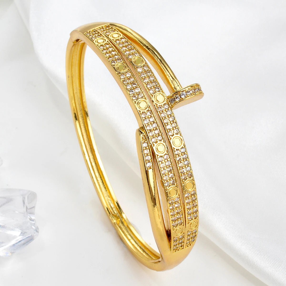 Bracelet femme Luxe Unique Double Cristal Tête Croisée pour Femmes en Zircon - Bijoux De Lune