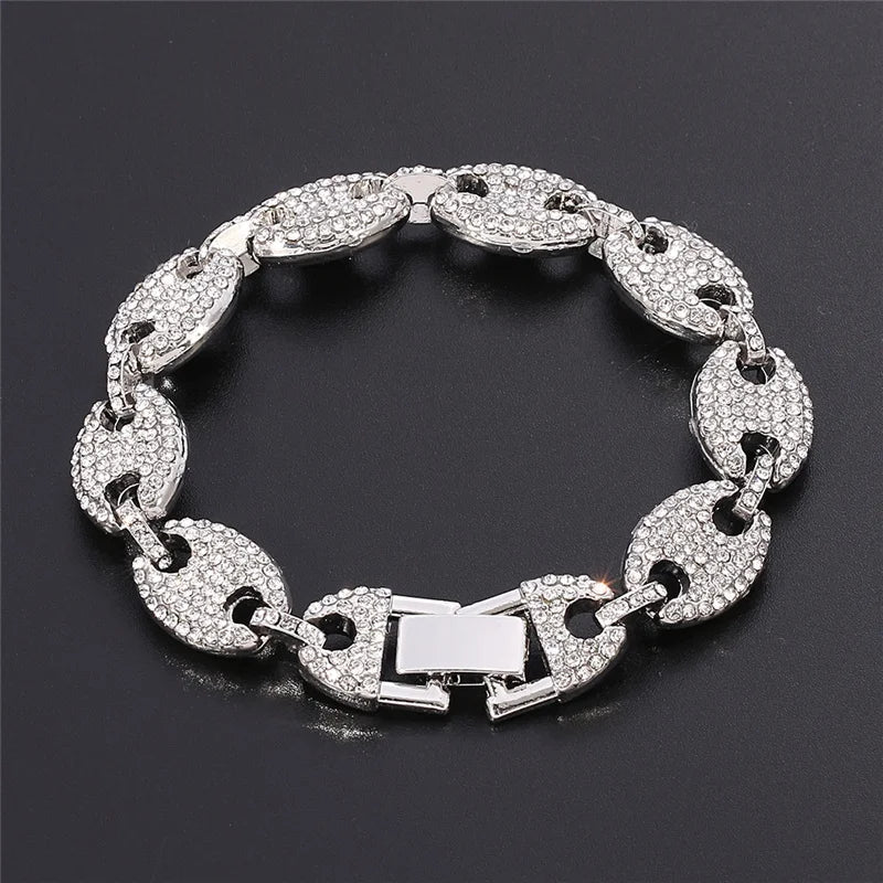 Bracelet Graine De Café Pour Homme Et Femme Tendance Avec Strass - Bijoux De Lune