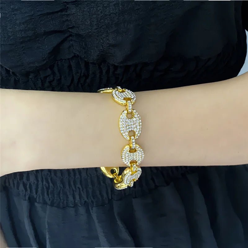 Bracelet Graine De Café Pour Homme Et Femme Tendance Avec Strass - Bijoux De Lune