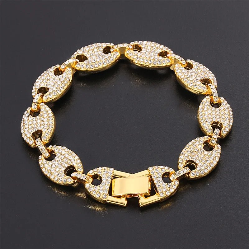 Bracelet Graine De Café Pour Homme Et Femme Tendance Avec Strass - Bijoux De Lune