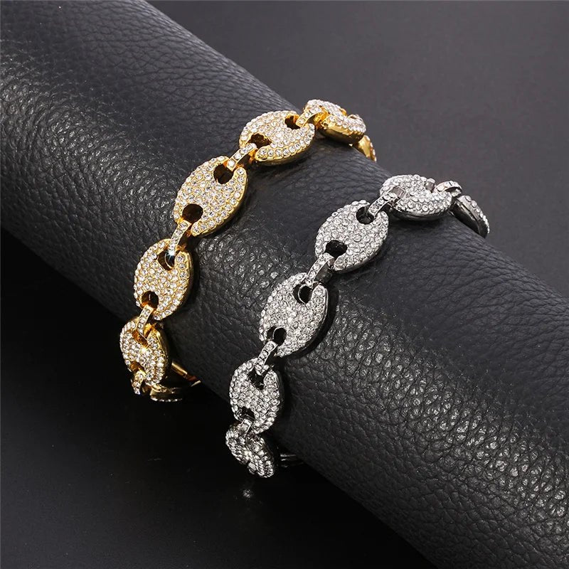 Bracelet Graine De Café Pour Homme Et Femme Tendance Avec Strass - Bijoux De Lune