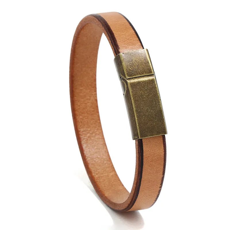Bracelet Homme Cuir Luxe Rétro Classique - Bijoux De Lune