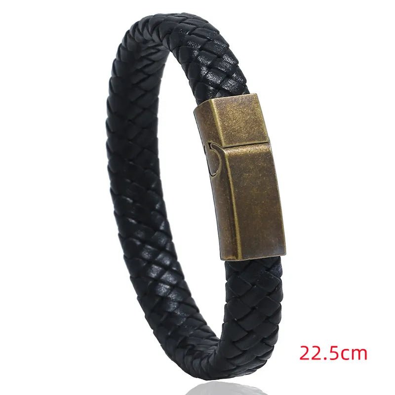Bracelet Homme Cuir Luxe Rétro Classique - Bijoux De Lune