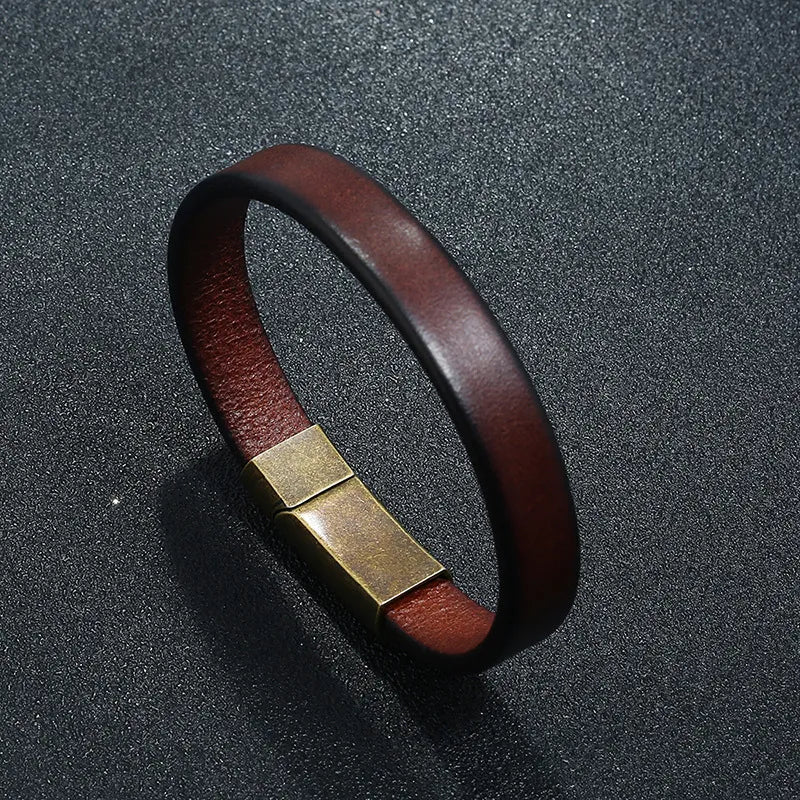 Bracelet Homme Cuir Luxe Rétro Classique - Bijoux De Lune