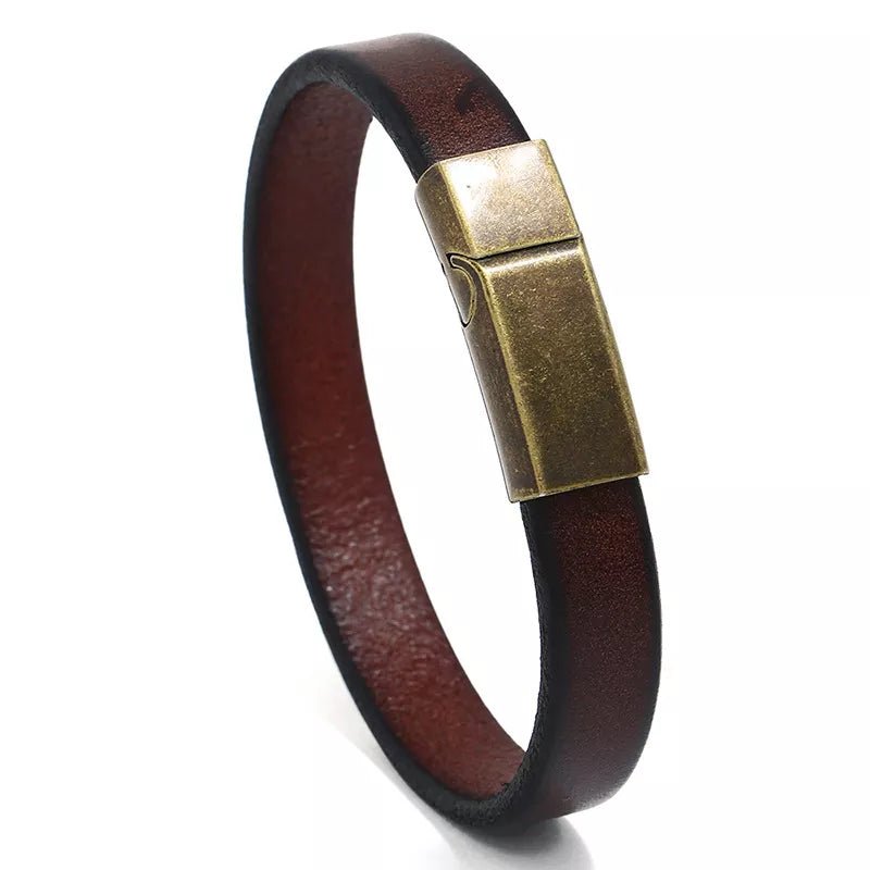 Bracelet Homme Cuir Luxe Rétro Classique - Bijoux De Lune