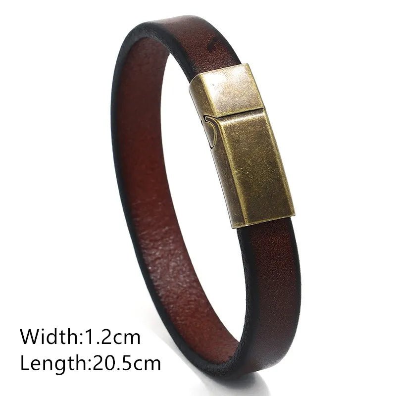 Bracelet Homme Cuir Luxe Rétro Classique - Bijoux De Lune