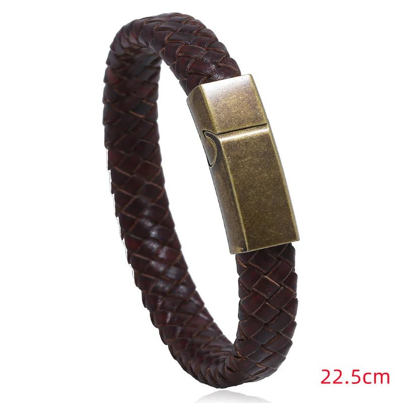 Bracelet Homme Cuir Luxe Rétro Classique - Bijoux De Lune