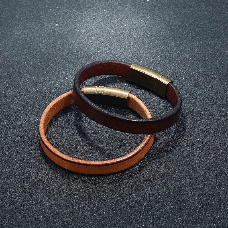 Bracelet Homme Cuir Luxe Rétro Classique - Bijoux De Lune