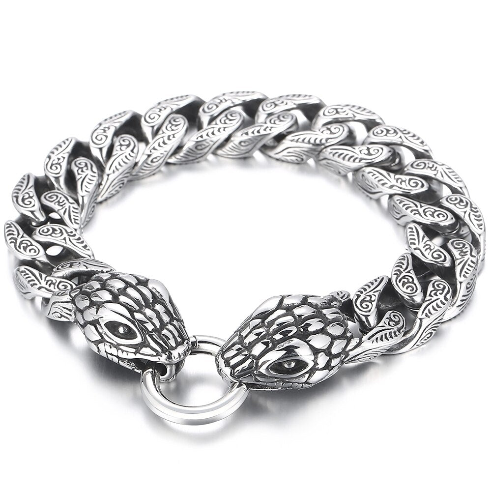 Bracelet Homme Luxe Cool à Tête De Serpent - Bijoux De Lune