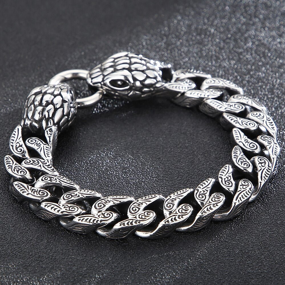 Bracelet Homme Luxe Cool à Tête De Serpent - Bijoux De Lune