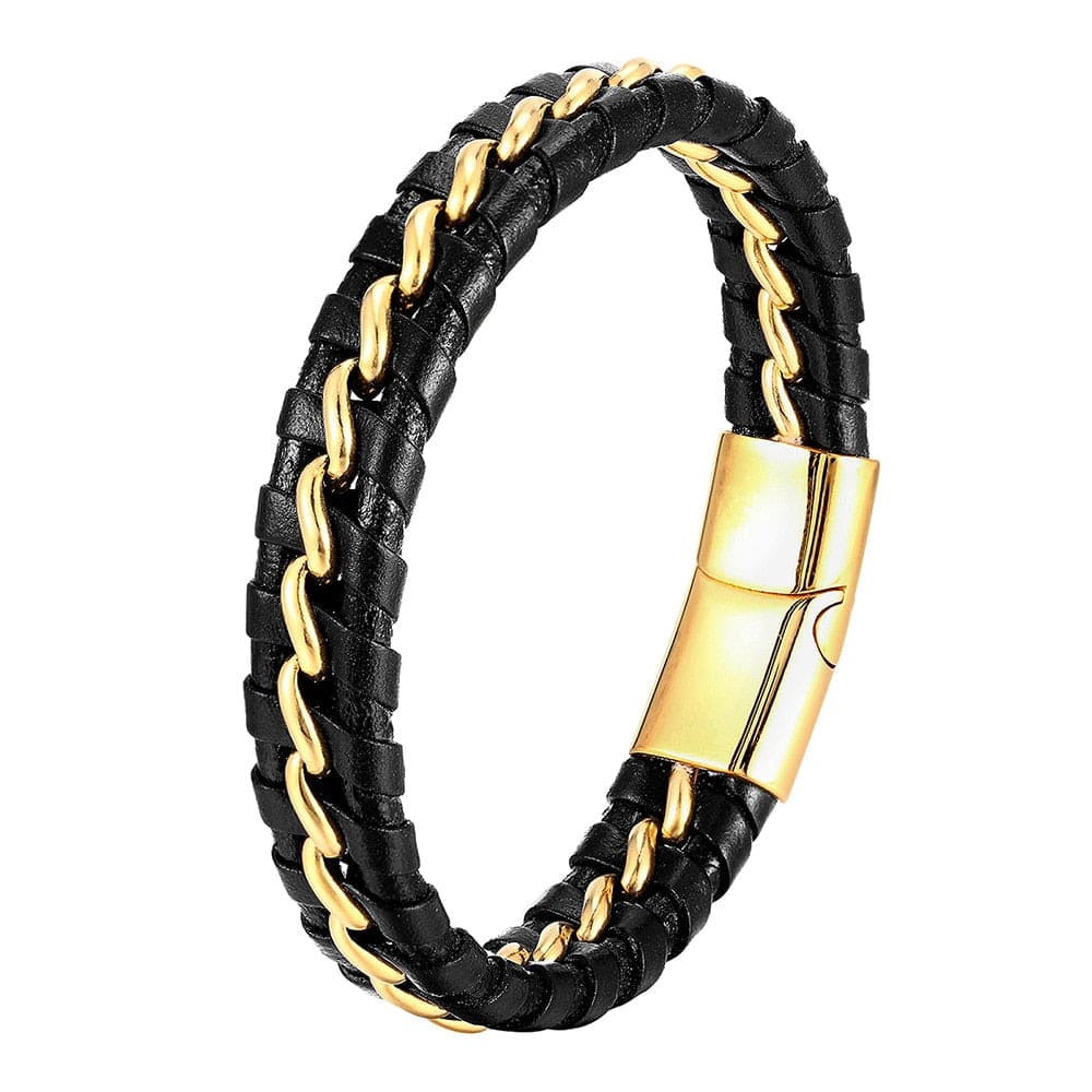 Bracelet Homme Luxe Cuir De En Forme D'infini - Bijoux De Lune