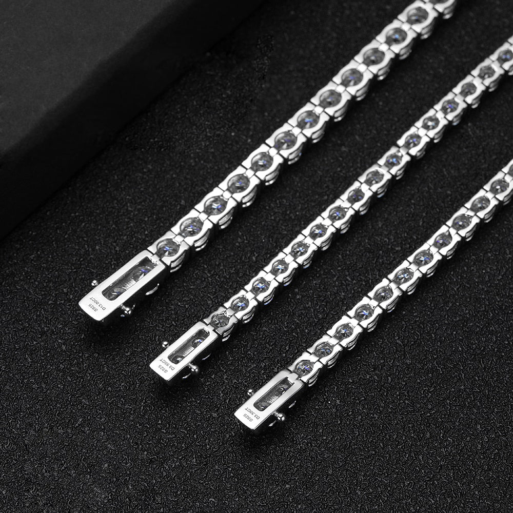 Bracelet Luxe Femme Moissanite et Argent Plaqué Or Blanc - Bijoux De Lune