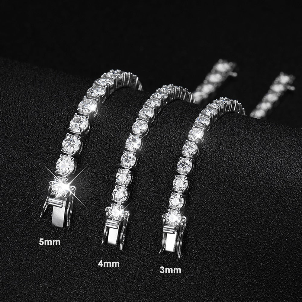 Bracelet Luxe Femme Moissanite et Argent Plaqué Or Blanc - Bijoux De Lune