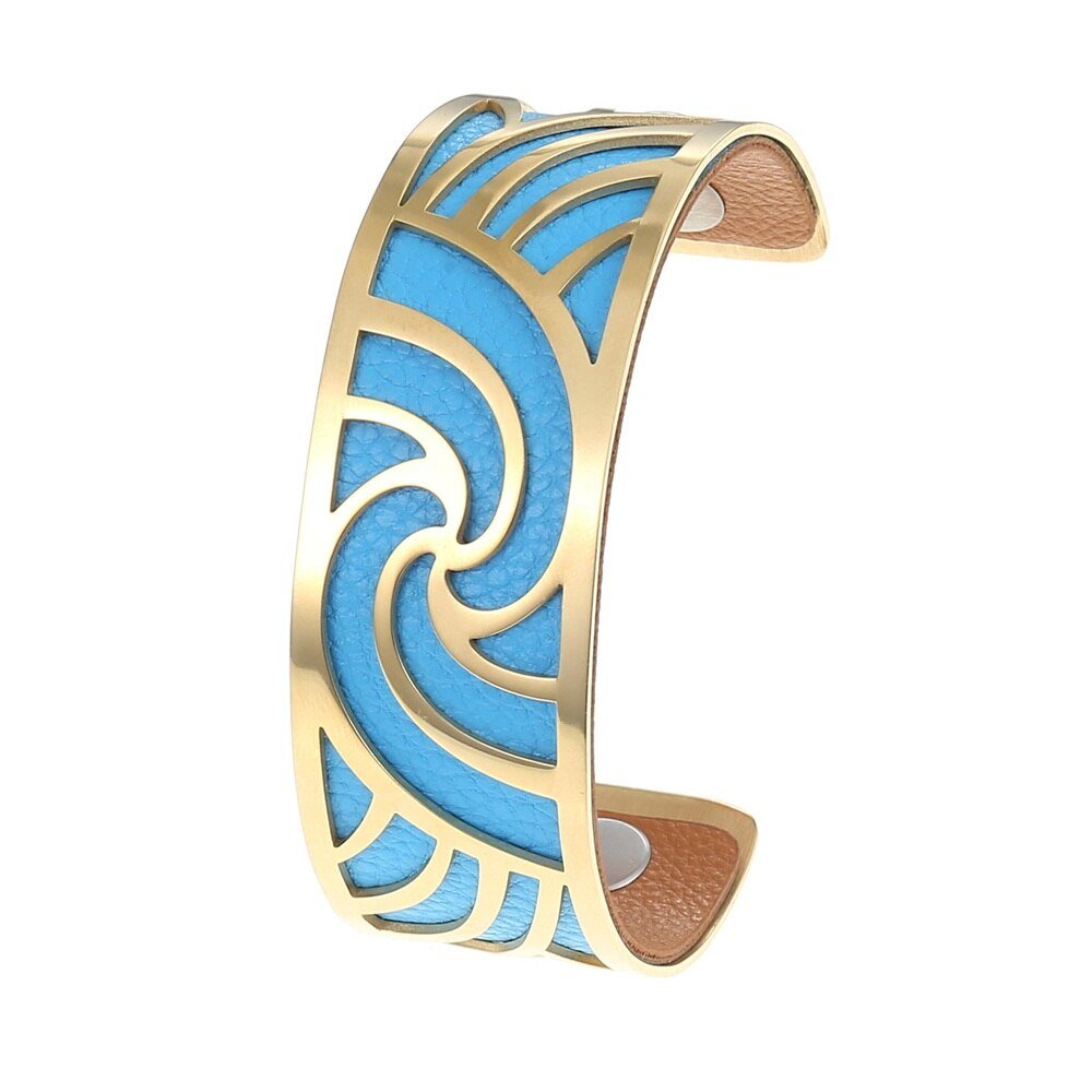Bracelet Manchette Femme Motif Abstrait Multicolore Personnalisable - Bijoux De Lune