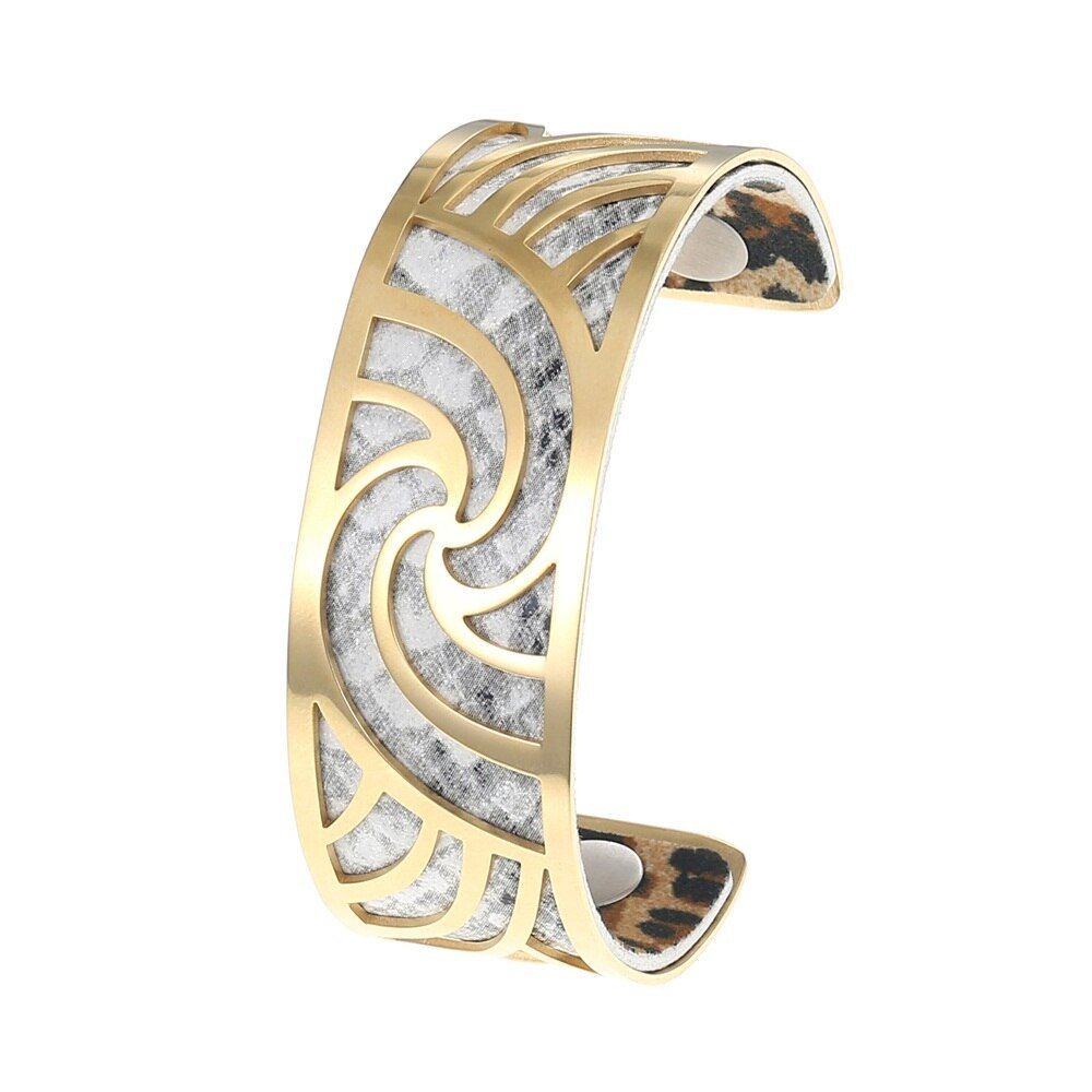 Bracelet Manchette Femme Motif Abstrait Multicolore Personnalisable - Bijoux De Lune