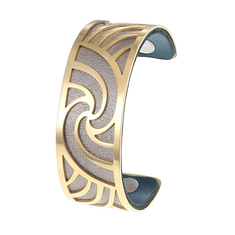 Bracelet Manchette Femme Motif Abstrait Multicolore Personnalisable - Bijoux De Lune