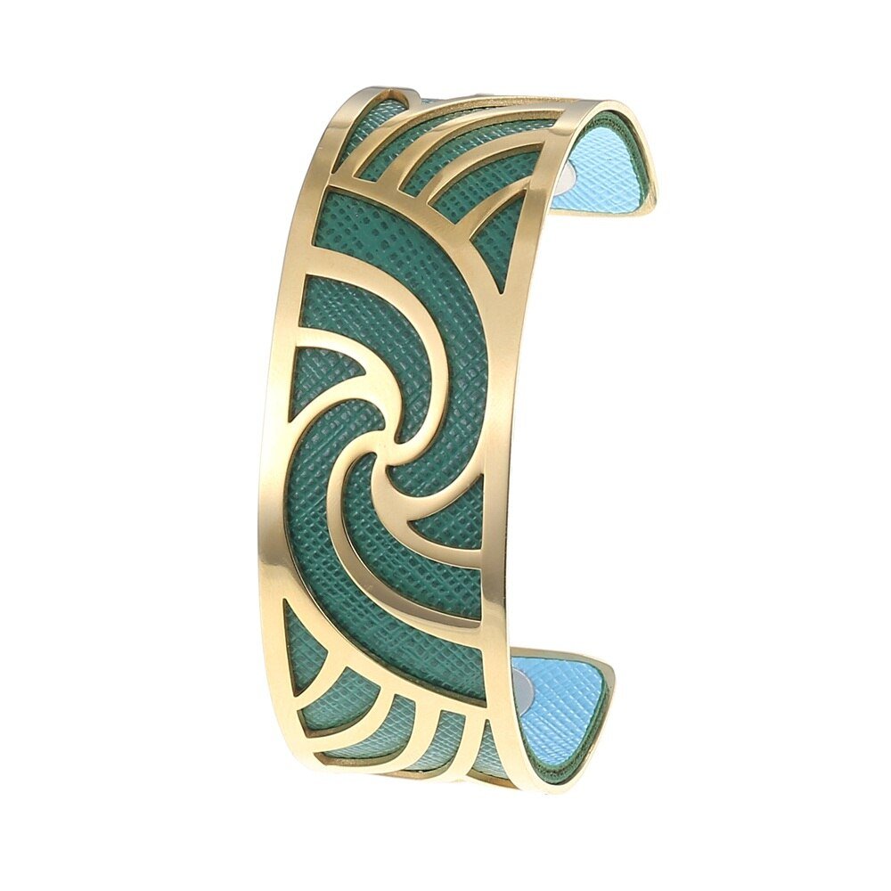 Bracelet Manchette Femme Motif Abstrait Multicolore Personnalisable - Bijoux De Lune