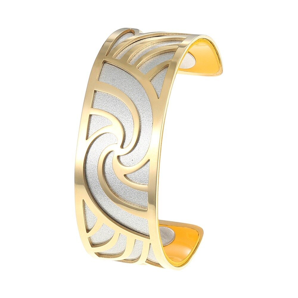 Bracelet Manchette Femme Motif Abstrait Multicolore Personnalisable - Bijoux De Lune