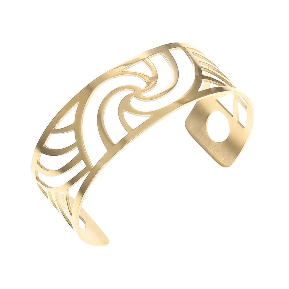 Bracelet Manchette Femme Motif Abstrait Multicolore Personnalisable - Bijoux De Lune