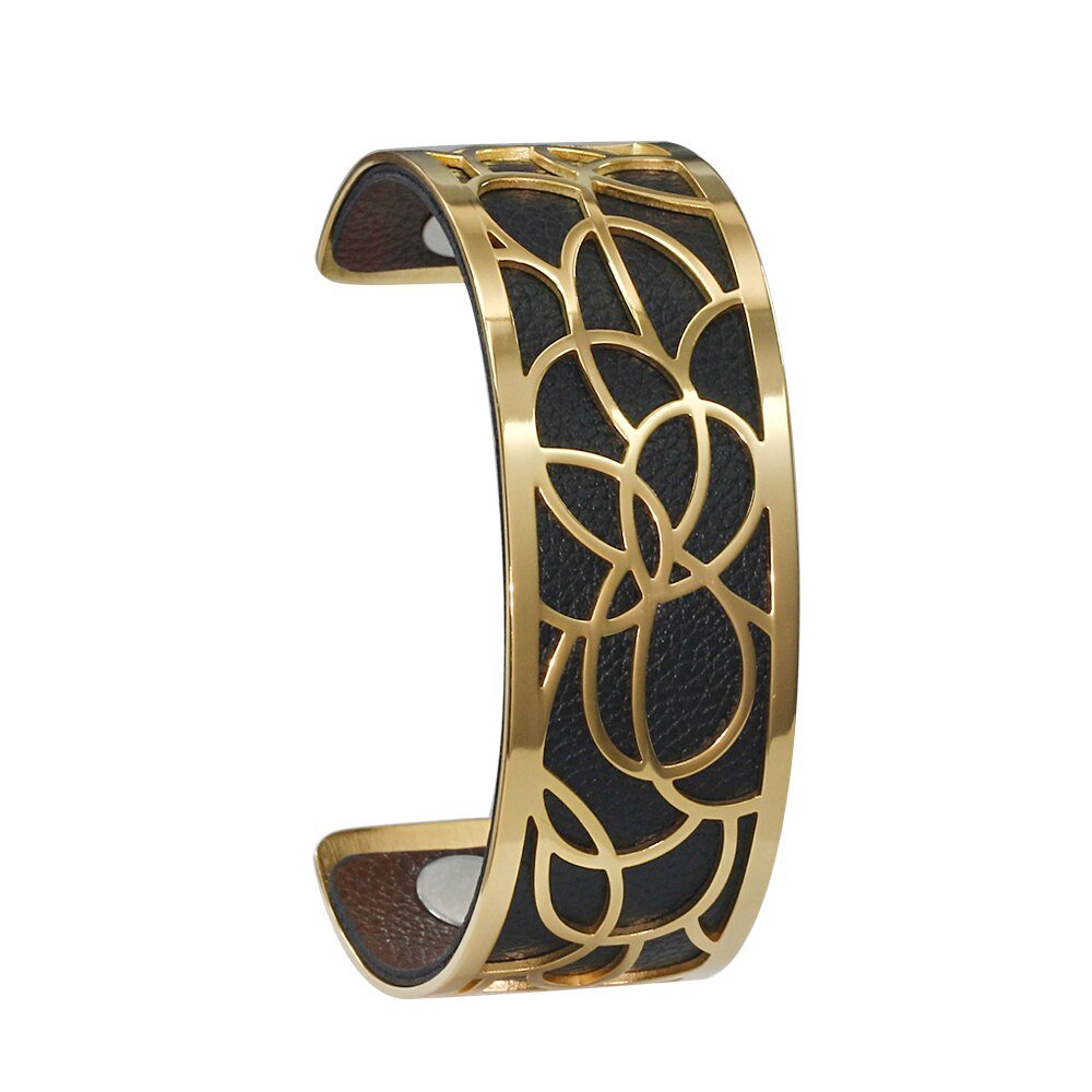 Bracelet Manchettes Femme à Motif Floral Multicolore Personnalisable 25mm - Bijoux De Lune