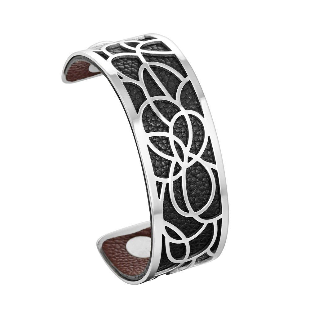 Bracelet Manchettes Femme à Motif Floral Multicolore Personnalisable 25mm - Bijoux De Lune